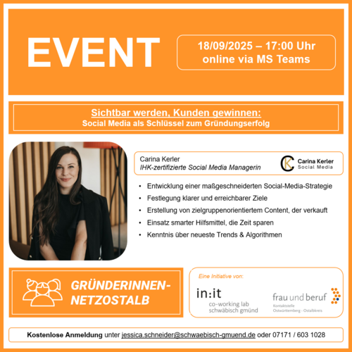 Zu sehen ist das Plakat der Gründerinnen-Netzostalb